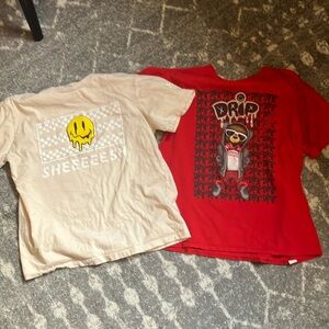 Kids Graphic T-Shirts - Red and Cream